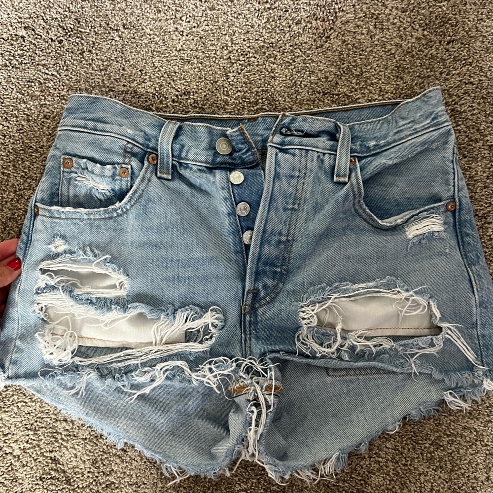 Levi's Blue Jean Shorts Distressed Cut-Offs